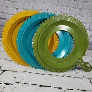 VTG Plate Mate Sunflower Lot Of 3 Camping Picnic BBQ RV Paper Plate Holders Flaw